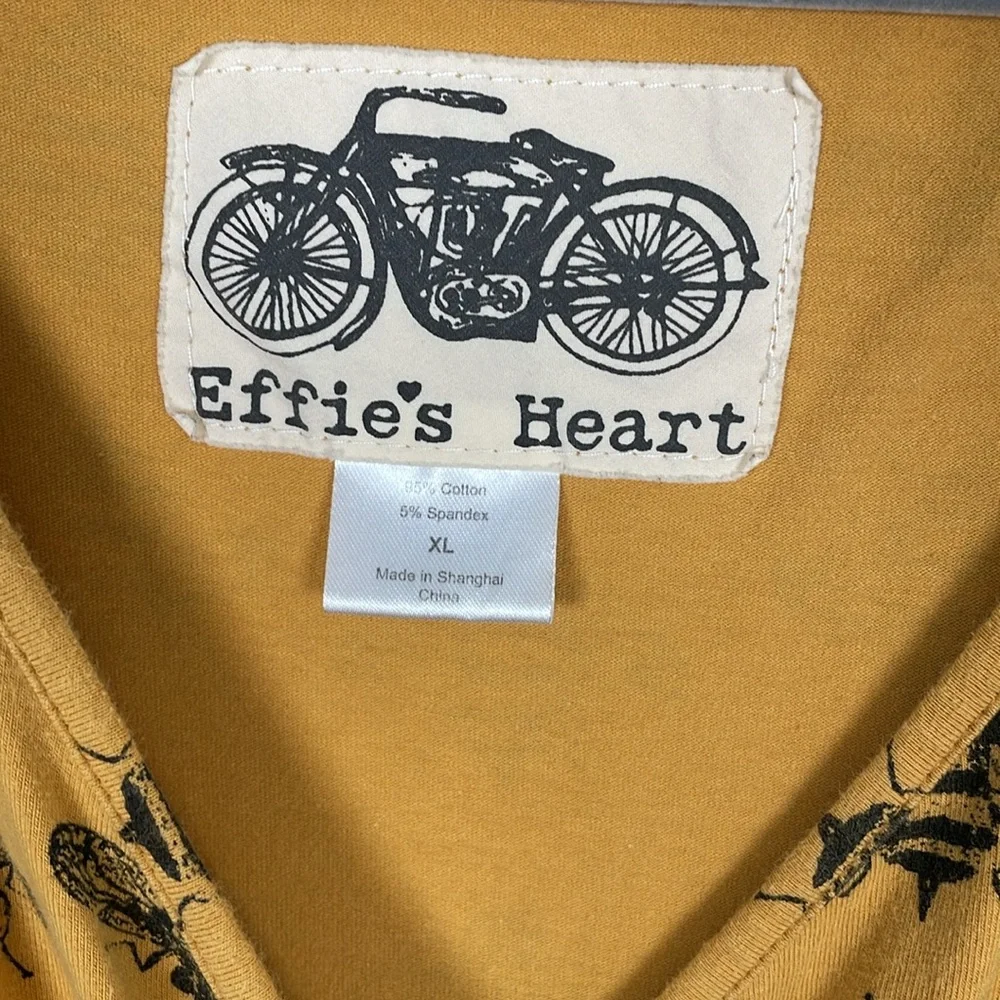 Effie’s Heart Mustard Yellow Bee Novelty Print Wrap top dress with pockets XL - Picture 5 of 11